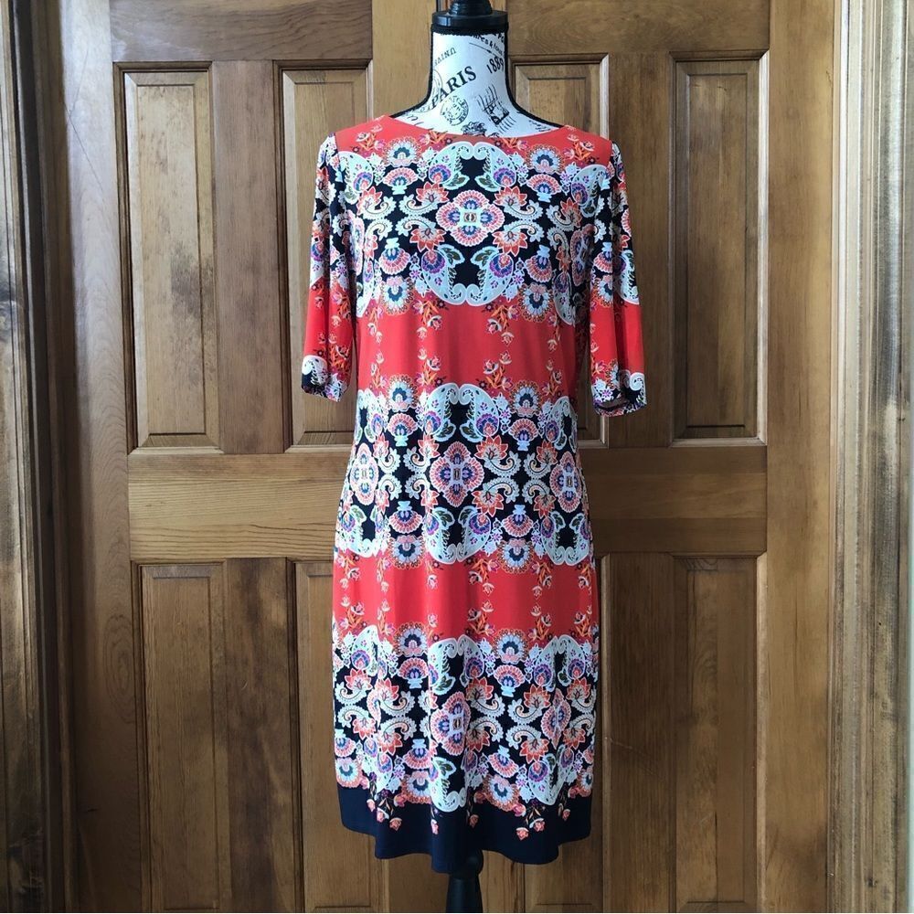 Eliza J Paisley Shift Dress Size 10